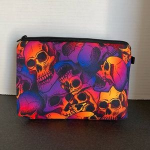 Muti colored skull cosmetic bag